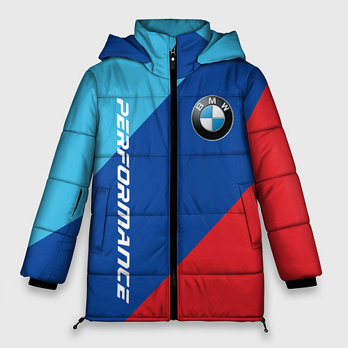 Женская зимняя куртка Bmw - m colors / 3D-Черный – фото 1