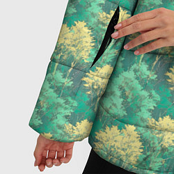 Куртка зимняя женская Камуфляж деревья двуцветный, цвет: 3D-черный — фото 2