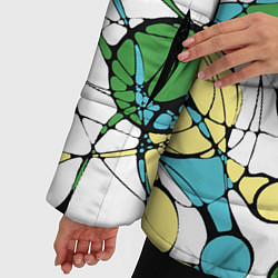 Куртка зимняя женская Цветной нейрографический узор, цвет: 3D-черный — фото 2