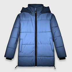 Куртка зимняя женская Васильковый оттенок с черной виньеткой, цвет: 3D-черный