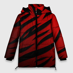 Куртка зимняя женская Красный градиент - языки пламени, цвет: 3D-красный