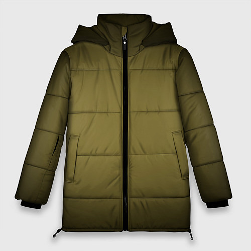 Женская зимняя куртка Градиент хаки / 3D-Черный – фото 1