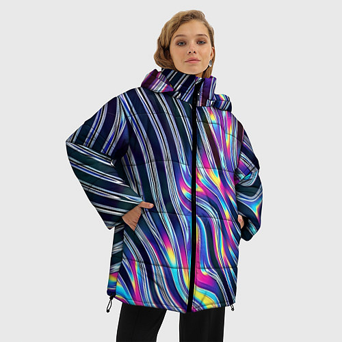 Женская зимняя куртка Металлический блеск / 3D-Светло-серый – фото 3