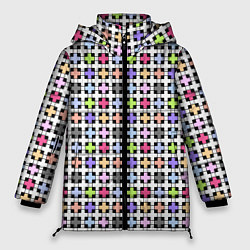 Женская зимняя куртка Разноцветный геометрический рисунок