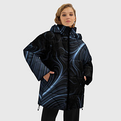 Куртка зимняя женская Размытые серые краски, цвет: 3D-светло-серый — фото 2