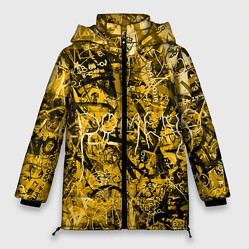 Женская зимняя куртка Желтый хаос / 3D-Черный – фото 1