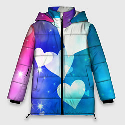 Куртка зимняя женская Dreamy Hearts Multicolor, цвет: 3D-черный