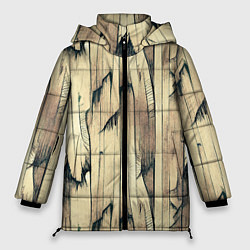 Куртка зимняя женская Текстура коры дерева, цвет: 3D-светло-серый