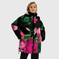 Куртка зимняя женская Шипы и розы, цвет: 3D-красный — фото 2