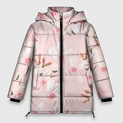 Куртка зимняя женская Нежные лепестки, цвет: 3D-светло-серый