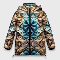 Куртка зимняя женская Бумажный футуризм, цвет: 3D-черный