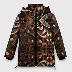 Куртка зимняя женская Золотой узор - паттерн, цвет: 3D-светло-серый