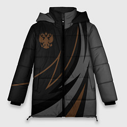 Куртка зимняя женская Россия герб, цвет: 3D-черный