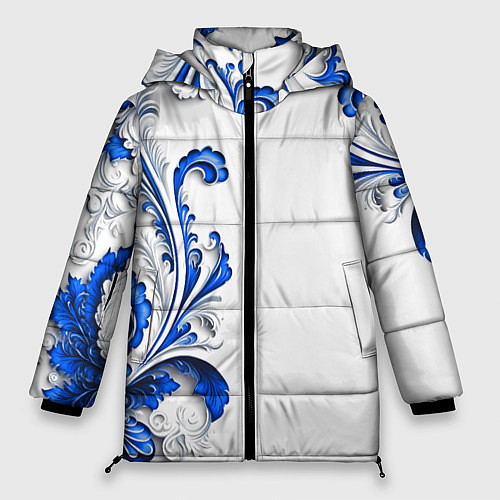 Женская зимняя куртка Русские узоры / 3D-Светло-серый – фото 1
