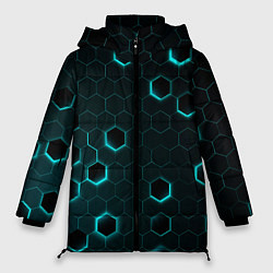 Куртка зимняя женская Светящиеся неоновые сотые, цвет: 3D-черный