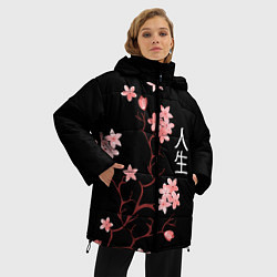 Куртка зимняя женская Сакура, дерево жизни, цвет: 3D-черный — фото 2