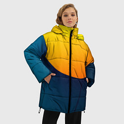 Куртка зимняя женская Двойной цвет: жёлтый и синий, цвет: 3D-красный — фото 2