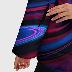 Куртка зимняя женская Разводы красок и бензина неоновый, цвет: 3D-черный — фото 2