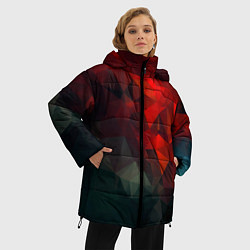 Куртка зимняя женская Битва двух абстракций, цвет: 3D-красный — фото 2