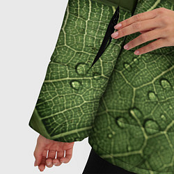 Куртка зимняя женская Текстура зелёной листы, цвет: 3D-красный — фото 2