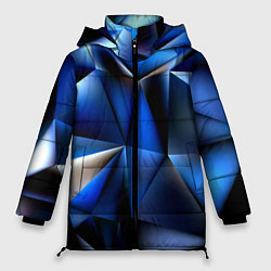 Женская зимняя куртка Polygon blue abstract