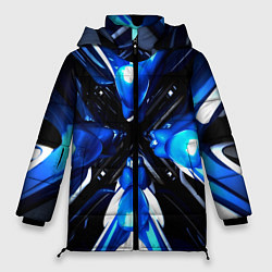 Куртка зимняя женская Digital abstract fractal, цвет: 3D-светло-серый