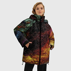 Куртка зимняя женская Красочные частицы, цвет: 3D-красный — фото 2