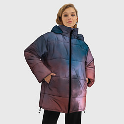 Куртка зимняя женская Сплетение двух космических сияний, цвет: 3D-черный — фото 2