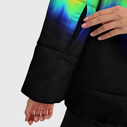 Куртка зимняя женская Северное сияние - тай-дай, цвет: 3D-черный — фото 2