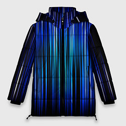 Куртка зимняя женская Neon line stripes, цвет: 3D-черный