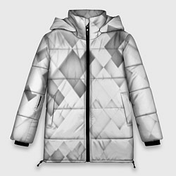 Женская зимняя куртка Серые кубы на белом