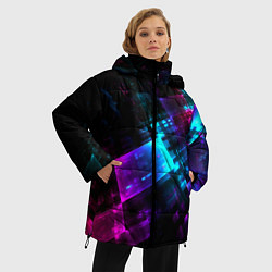 Куртка зимняя женская Неоновый киберпанк, цвет: 3D-красный — фото 2