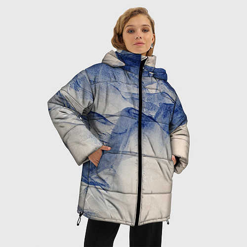 Женская зимняя куртка Горы скалы в тумане / 3D-Светло-серый – фото 3