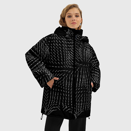 Женская зимняя куртка Паттерн из стрелок / 3D-Светло-серый – фото 3