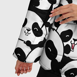 Куртка зимняя женская Весёлые панды, цвет: 3D-красный — фото 2