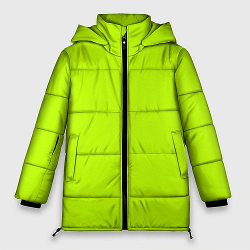 Женская зимняя куртка Лайм цвет: однотонный лаймовый / 3D-Черный – фото 1