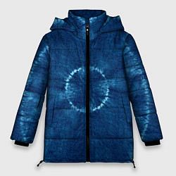 Куртка зимняя женская Синий круг тай-дай, цвет: 3D-черный
