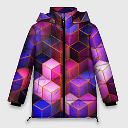 Куртка зимняя женская Цветные кубики, цвет: 3D-черный