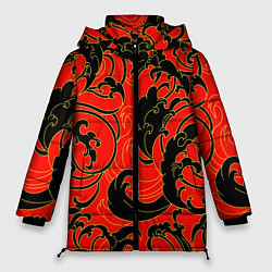 Куртка зимняя женская Plant tattoo - irezumi, цвет: 3D-красный