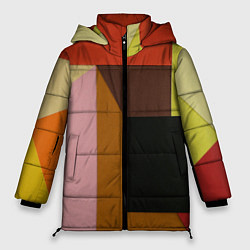 Куртка зимняя женская Геометрическое множество разноцветных фигуры, цвет: 3D-светло-серый
