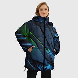 Куртка зимняя женская Разломленные плиты со светом, цвет: 3D-светло-серый — фото 2
