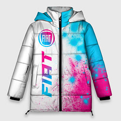 Куртка зимняя женская Fiat neon gradient style: по-вертикали, цвет: 3D-черный