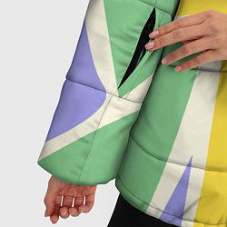 Куртка зимняя женская Абстрактные разноцветные фигуры, цвет: 3D-черный — фото 2