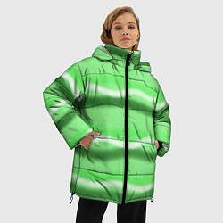 Куртка зимняя женская Зеленые волны, цвет: 3D-черный — фото 2