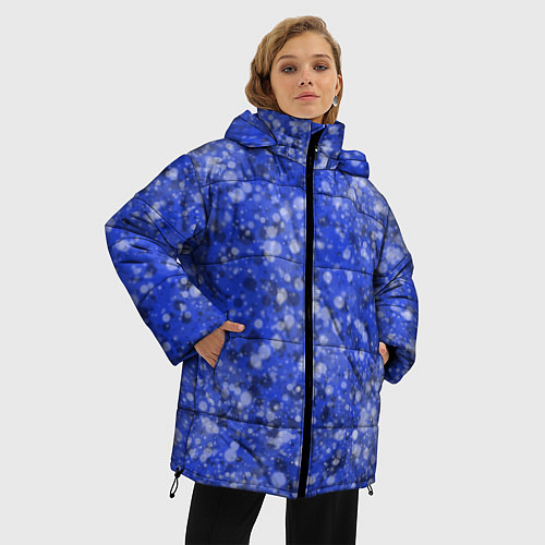 Женская зимняя куртка Снег в ночи / 3D-Светло-серый – фото 3