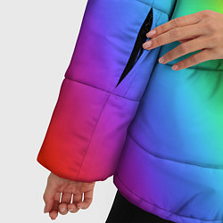 Куртка зимняя женская Сердце - радужный градиент, цвет: 3D-светло-серый — фото 2