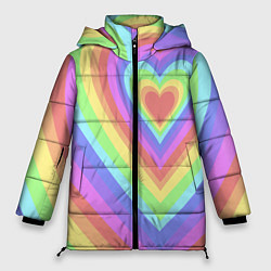 Женская зимняя куртка Сердце - пастельные цвета
