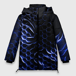 Женская зимняя куртка Синие объемные плиты