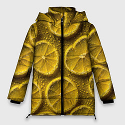 Женская зимняя куртка Сочный паттерн из долек лимона