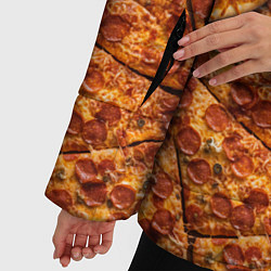 Куртка зимняя женская Сочная текстура из кусков пиццы, цвет: 3D-светло-серый — фото 2